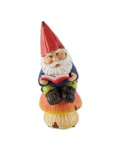 BOOKWORM GNOME SOLAR STATUE